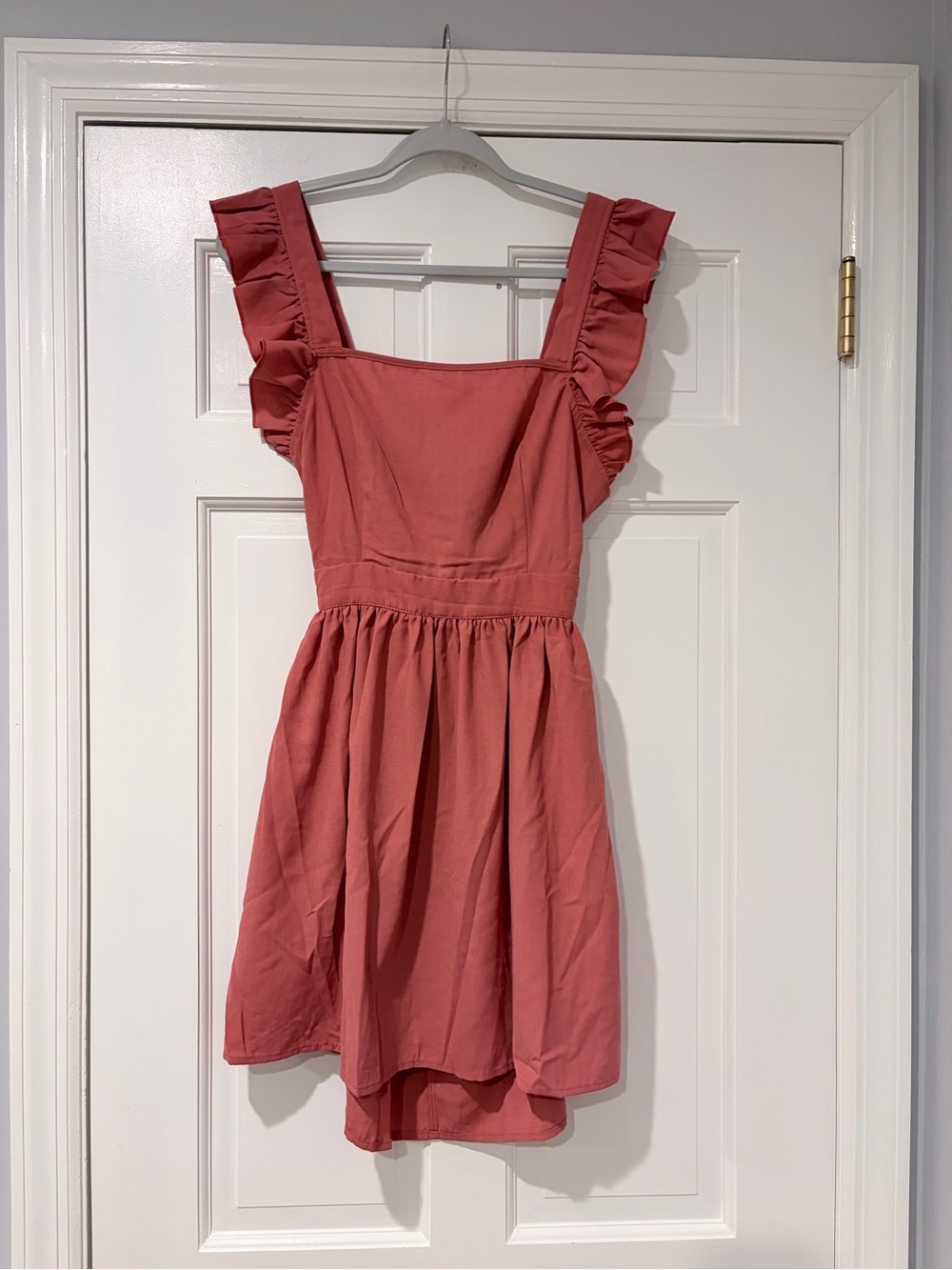 Source Unknown Rust Pink Ruffle-Strap High-Low Sundress